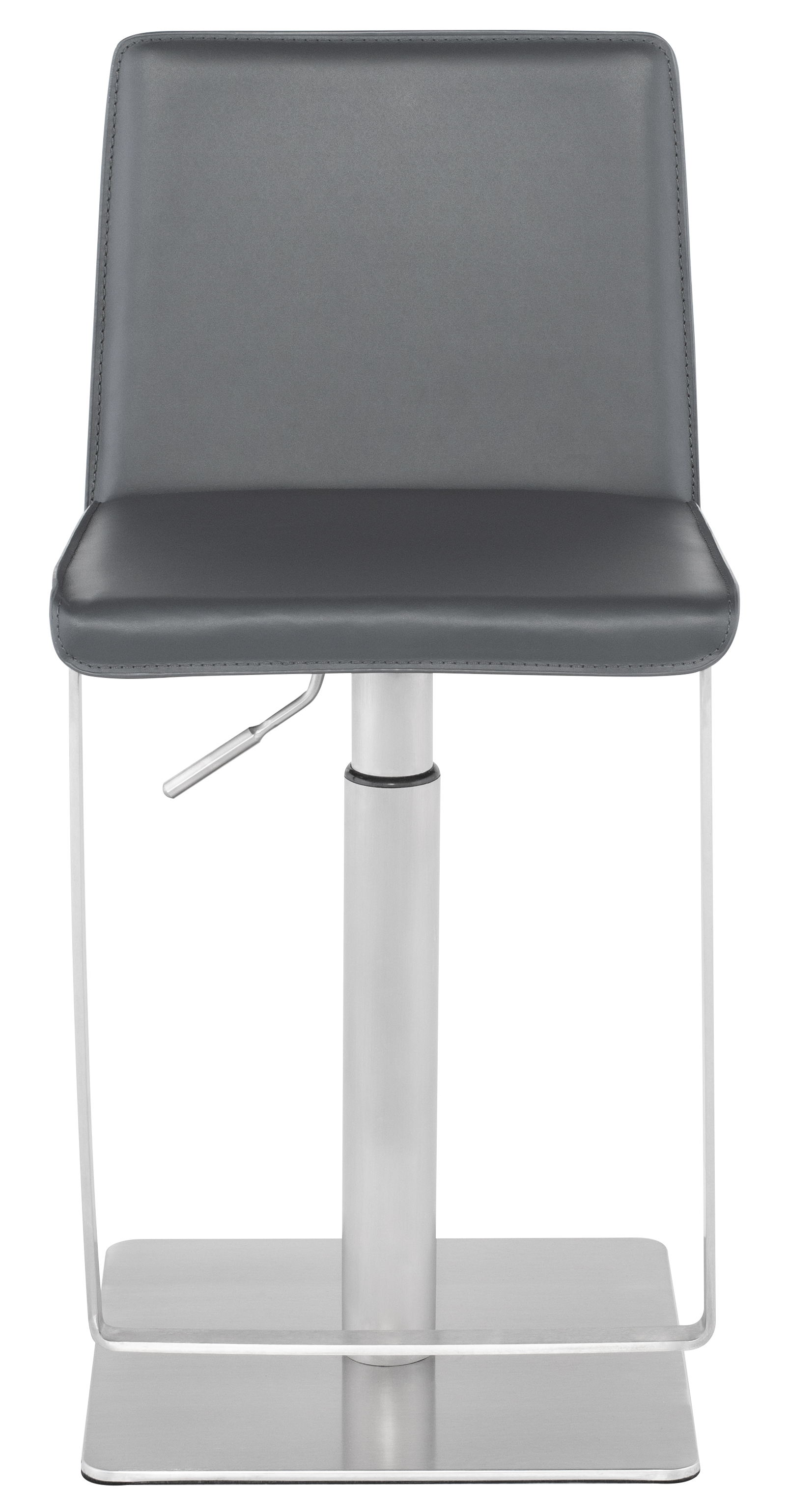 Nuevo Kailee Adjustable Stool With Leather In Dark Grey Bar Stools